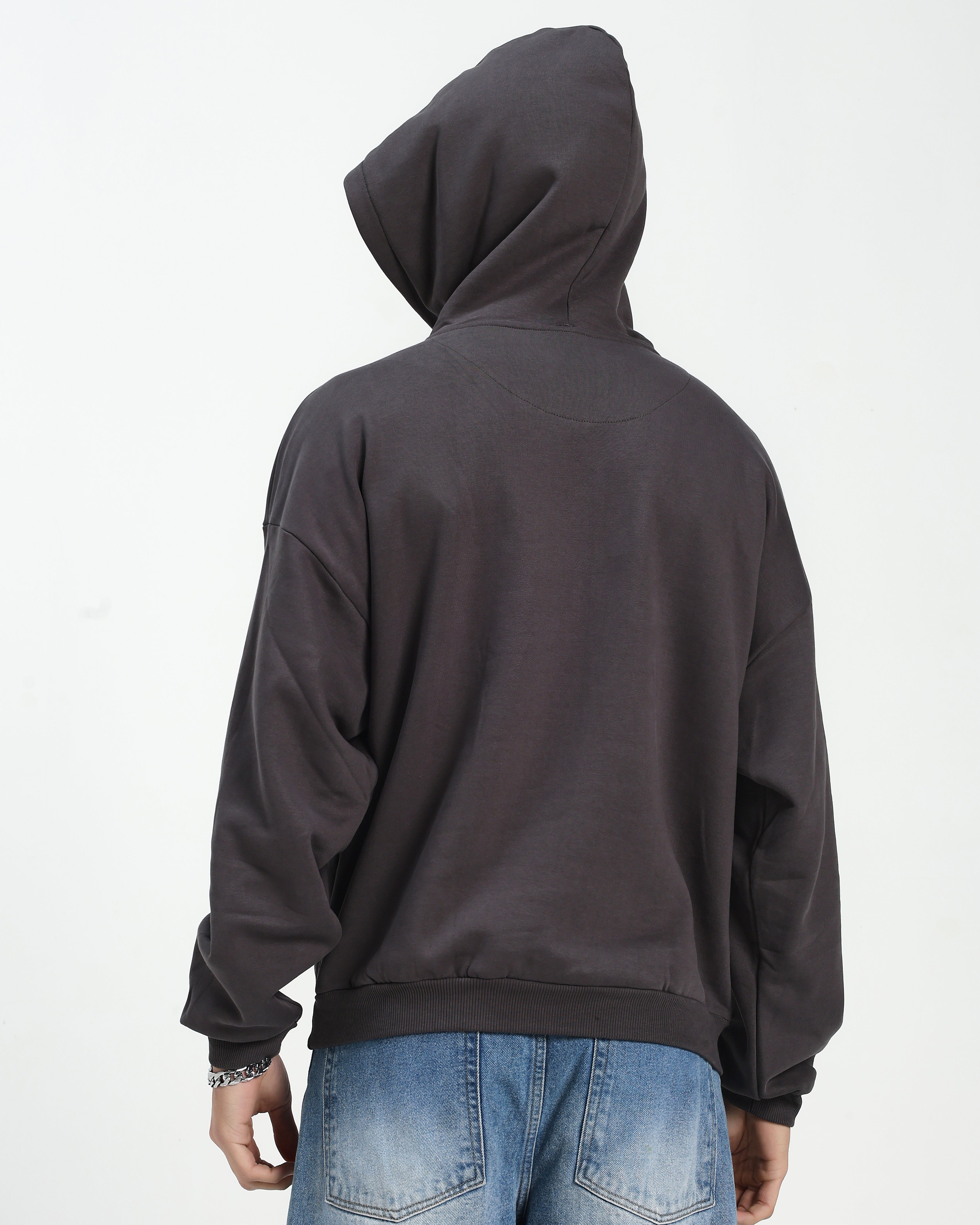 OVERSIZED FIT HOODIE - GREY