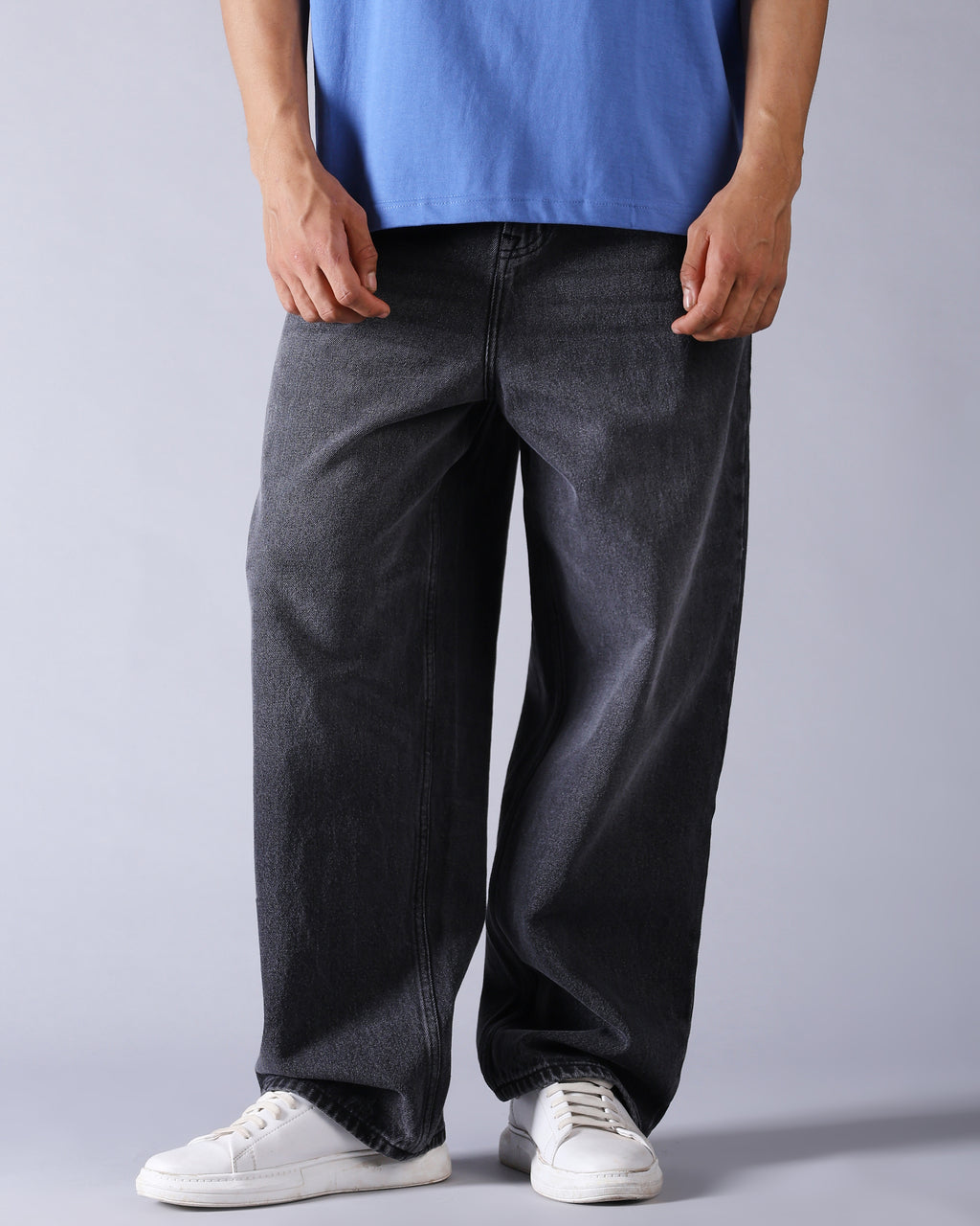 DARK GREY DENIM BAGGY JEAN