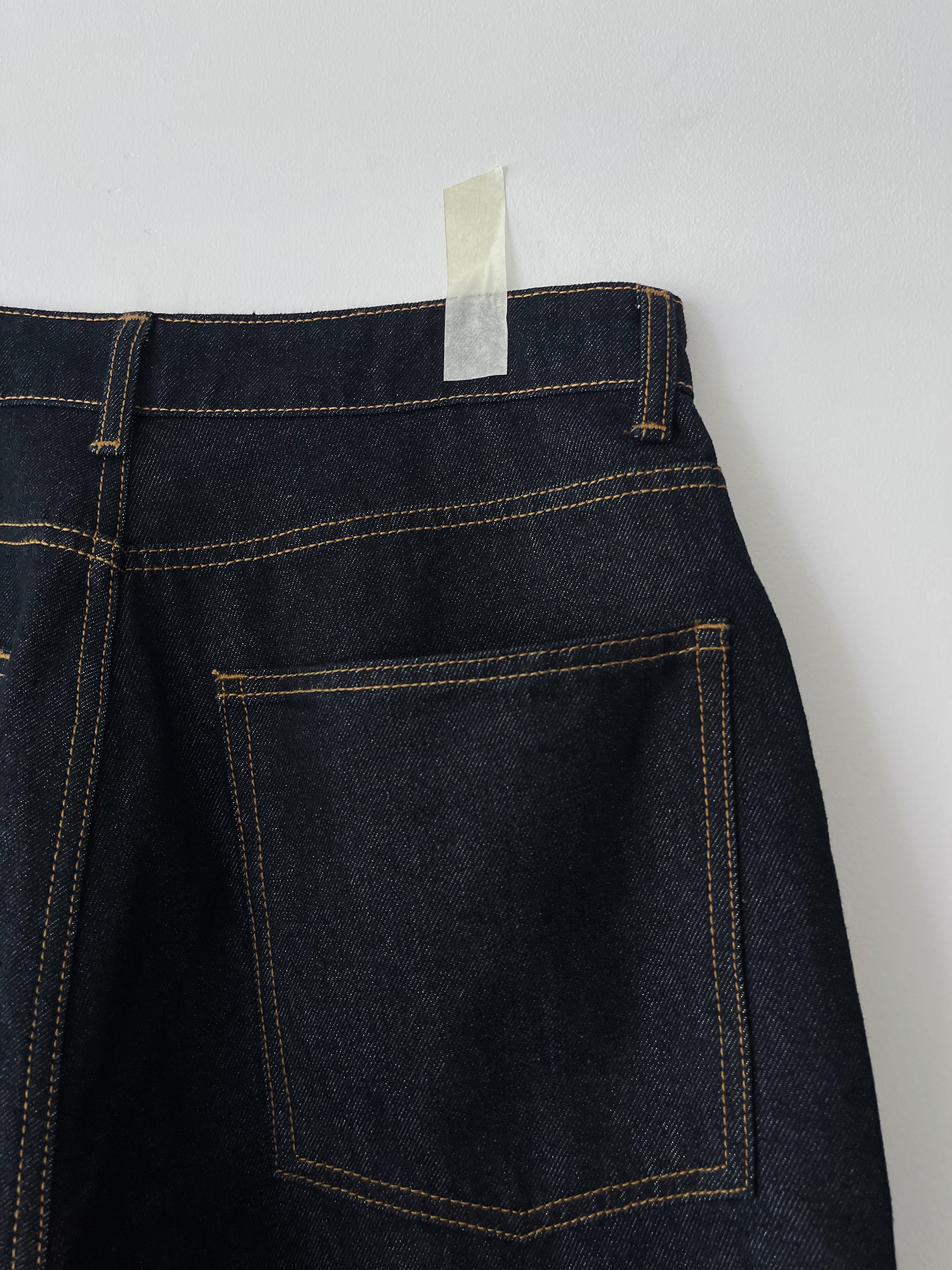 RAW INDIGO DENIM BAGGY JEAN