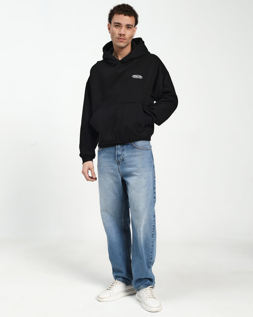 OVERSIZED FIT HOODIE - BLACK