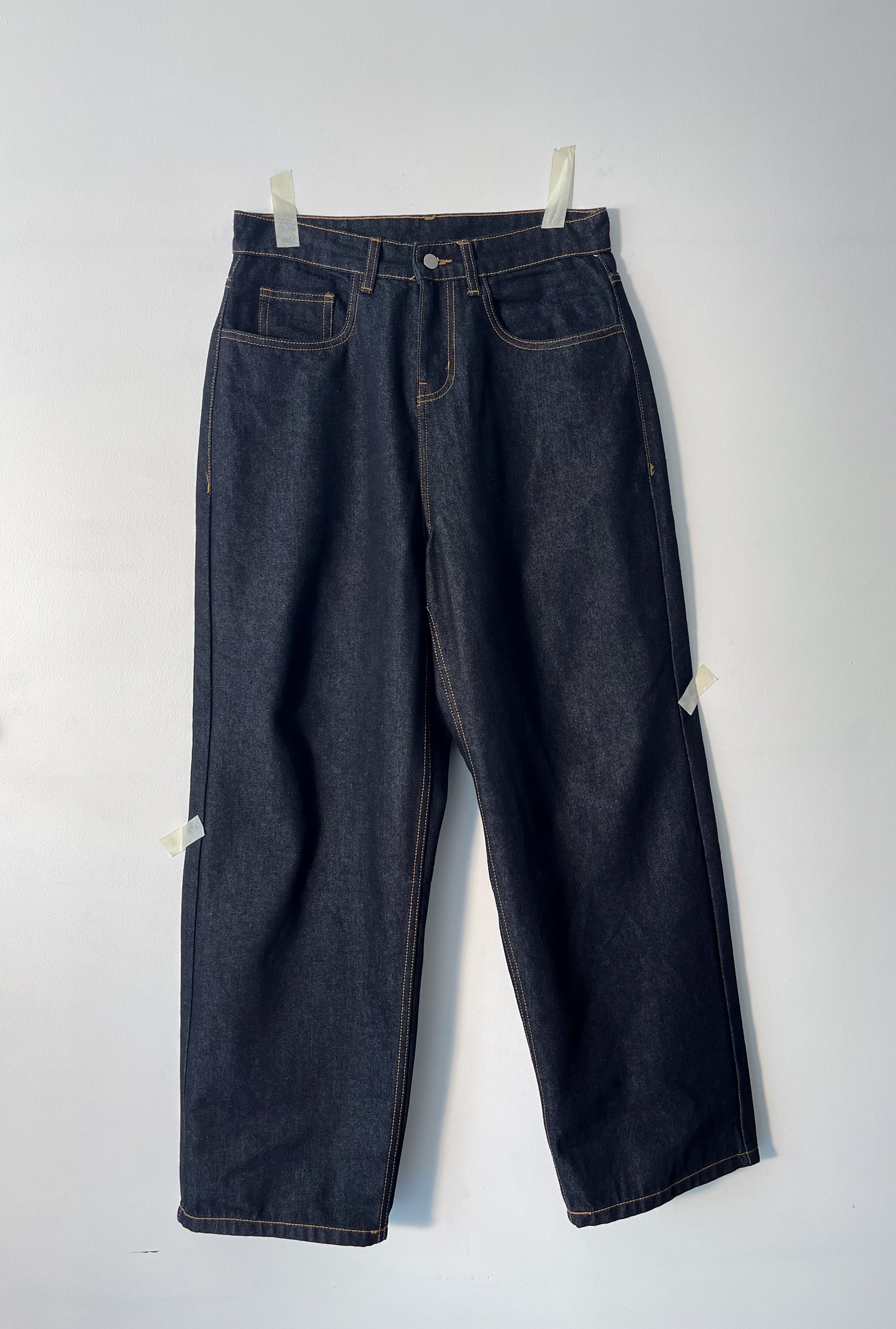RAW INDIGO DENIM BAGGY JEAN