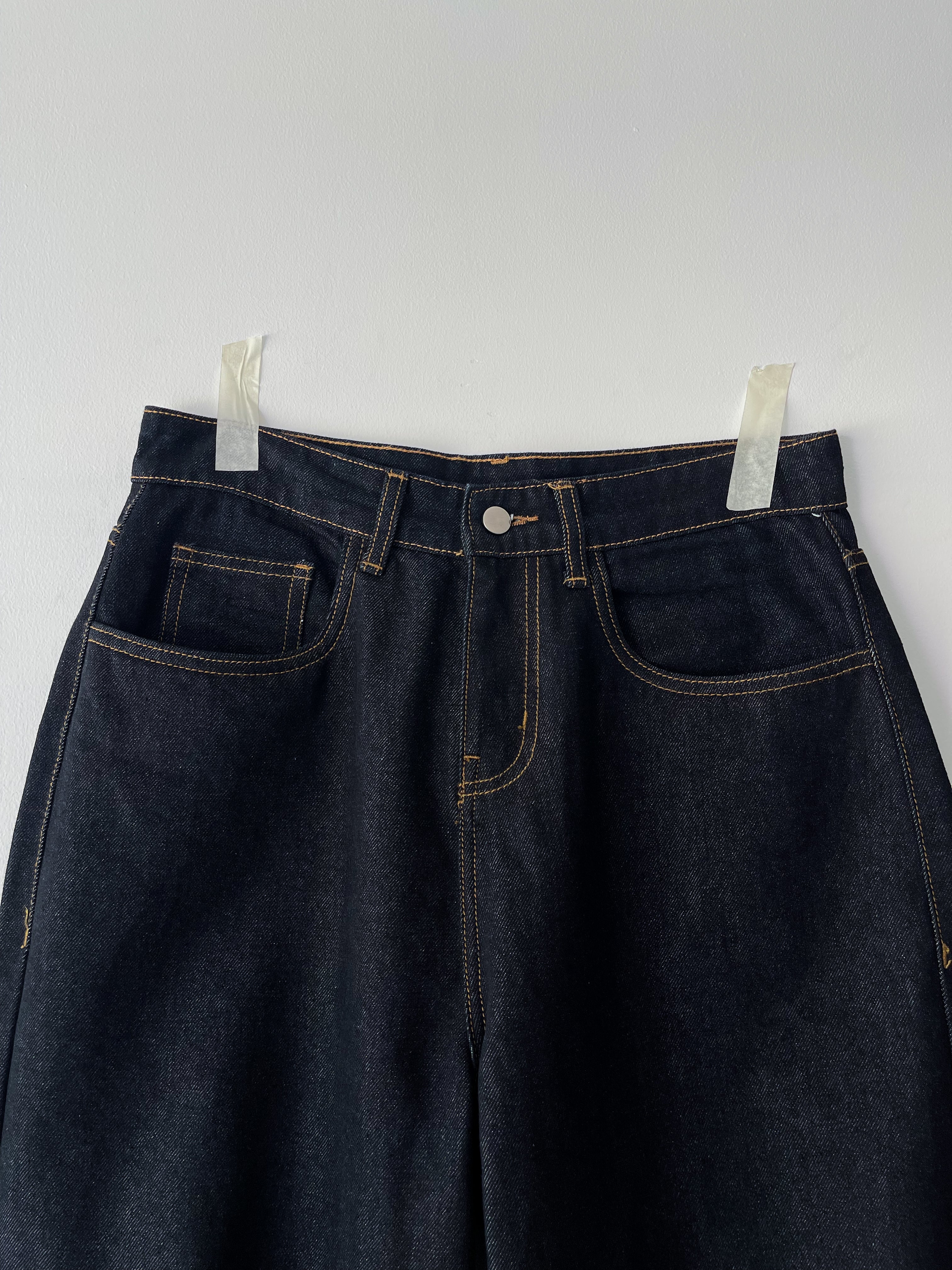 RAW INDIGO DENIM BAGGY JEAN