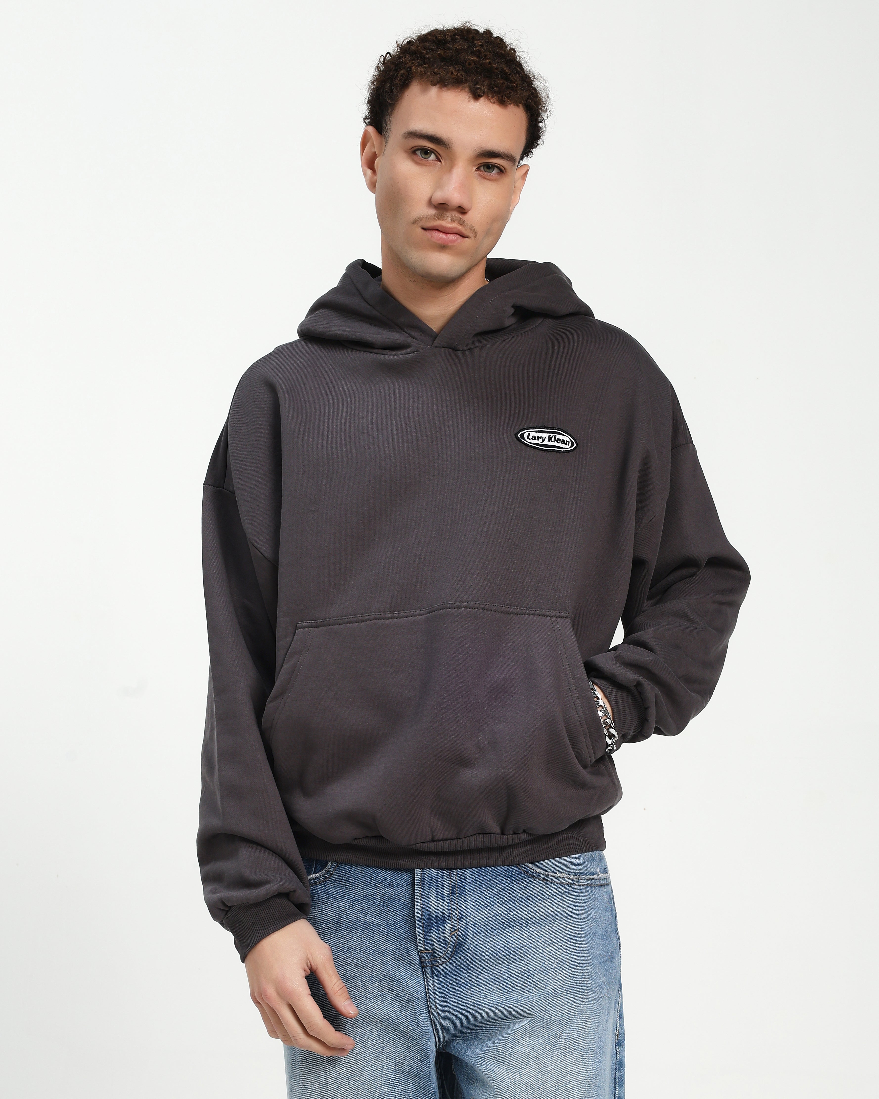 OVERSIZED FIT HOODIE - GREY