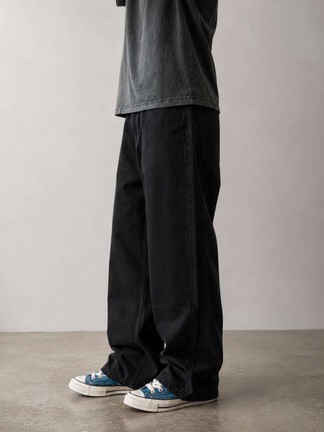 13OZ BAGGY BLACK JEAN
