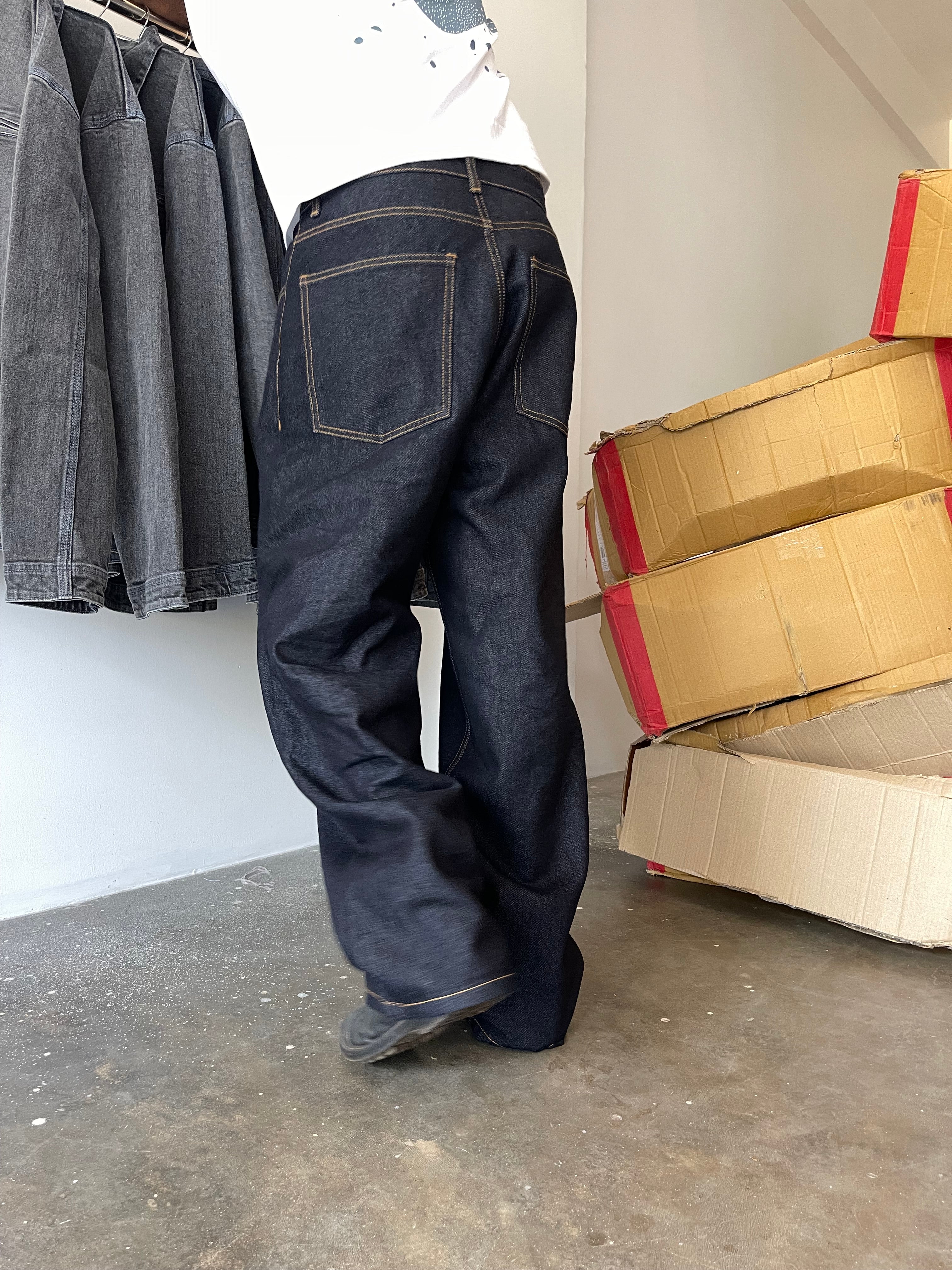 14OZ RAW INDIGO BAGGY JEAN
