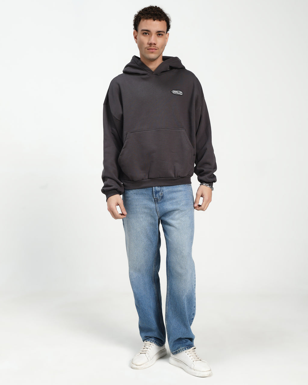 OVERSIZED FIT HOODIE - GREY