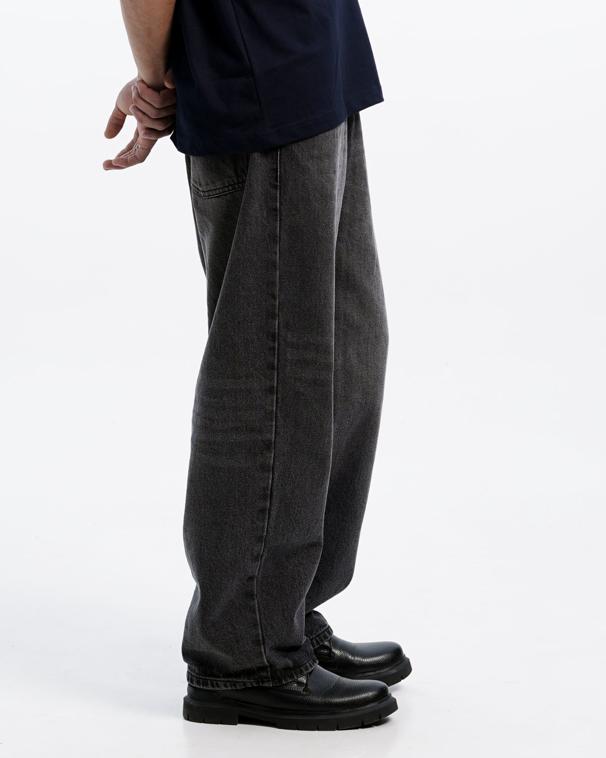 14OZ DARK GREY BAGGY JEAN