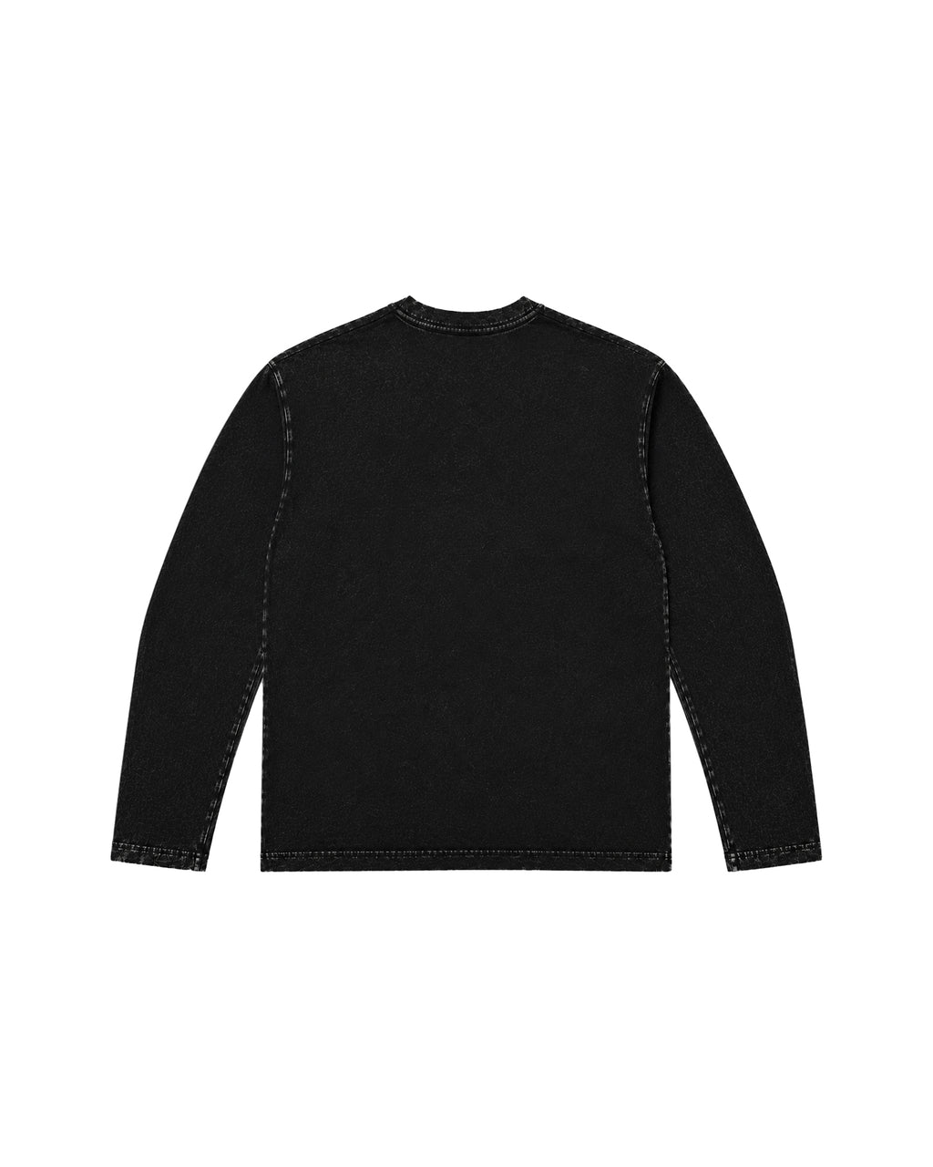 BLACK ACID WASHED HENLEY