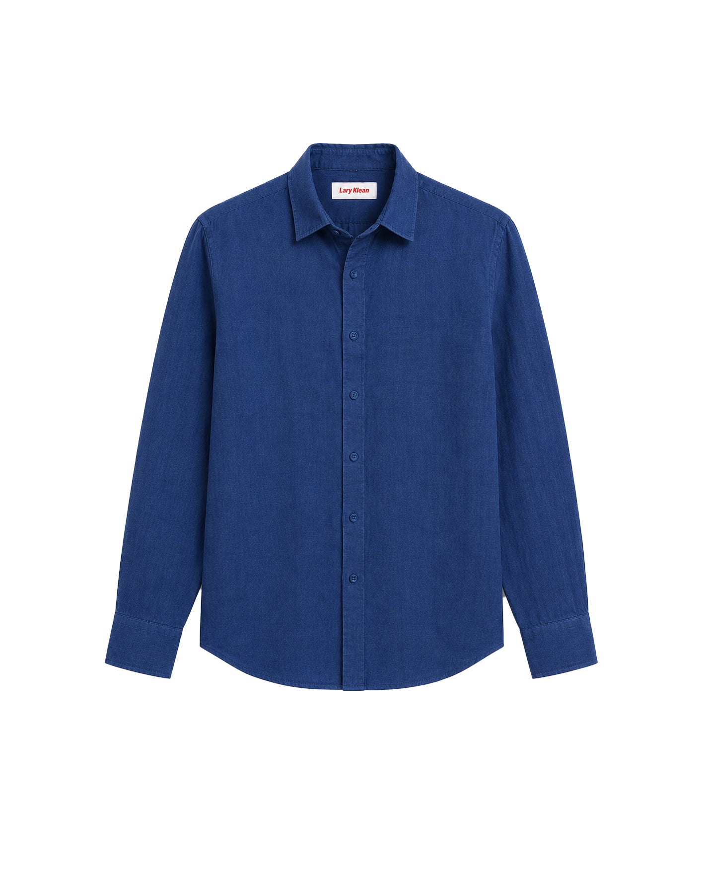 RELAXED FIT LINEN BLEND SHIRT - BLUE