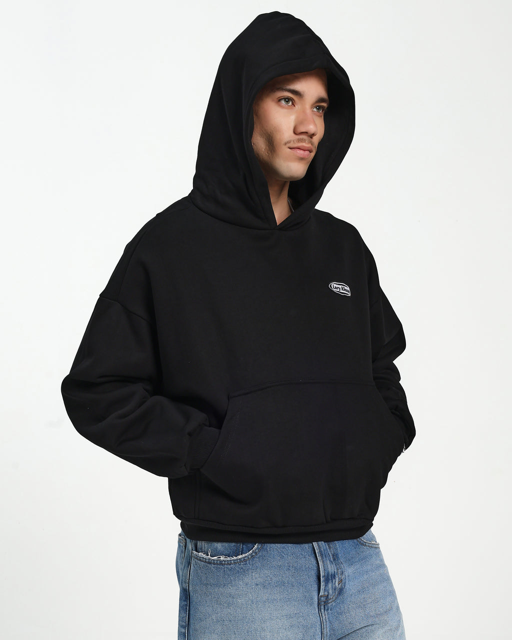 OVERSIZED FIT HOODIE - BLACK