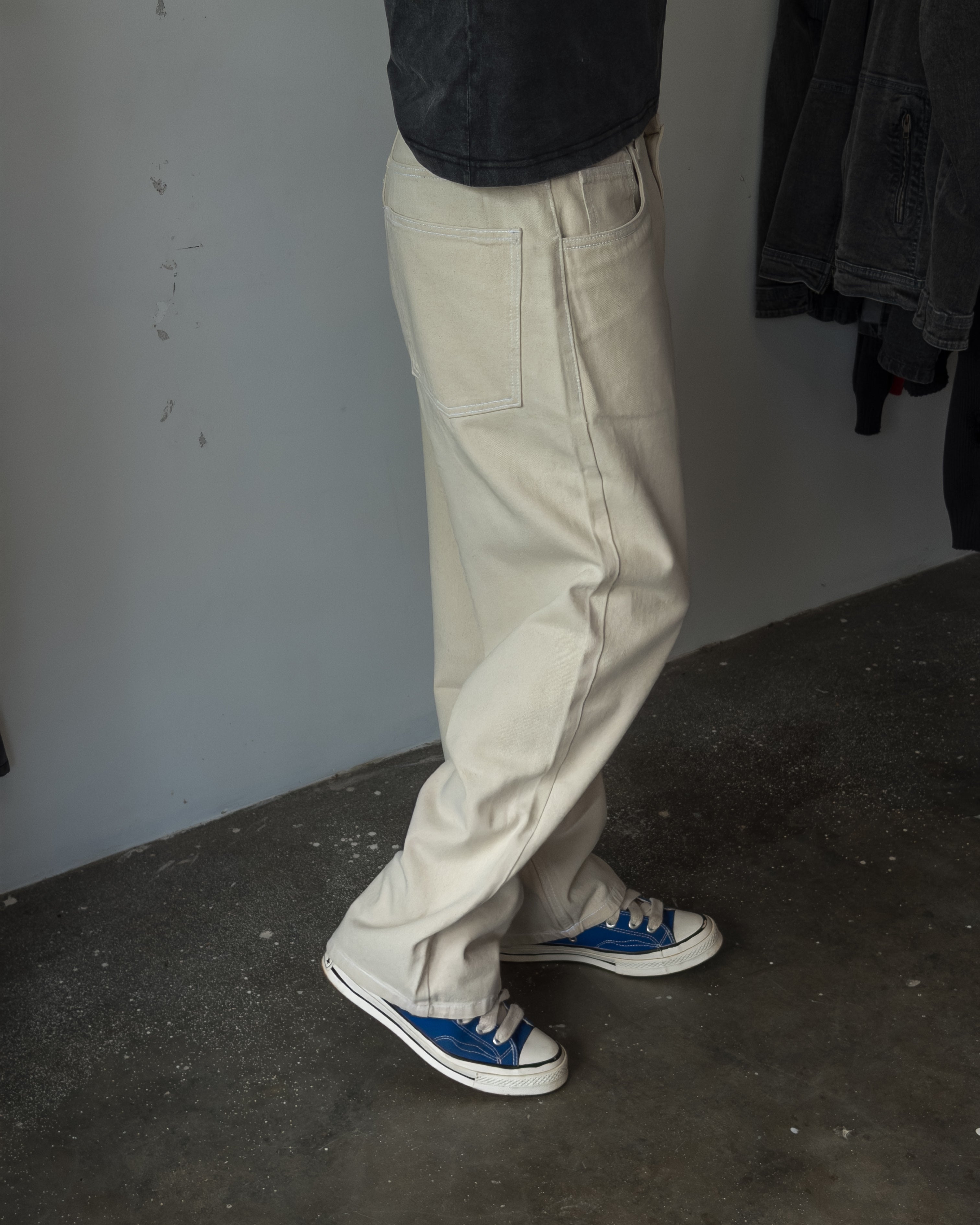 14OZ ECRU BAGGY JEAN