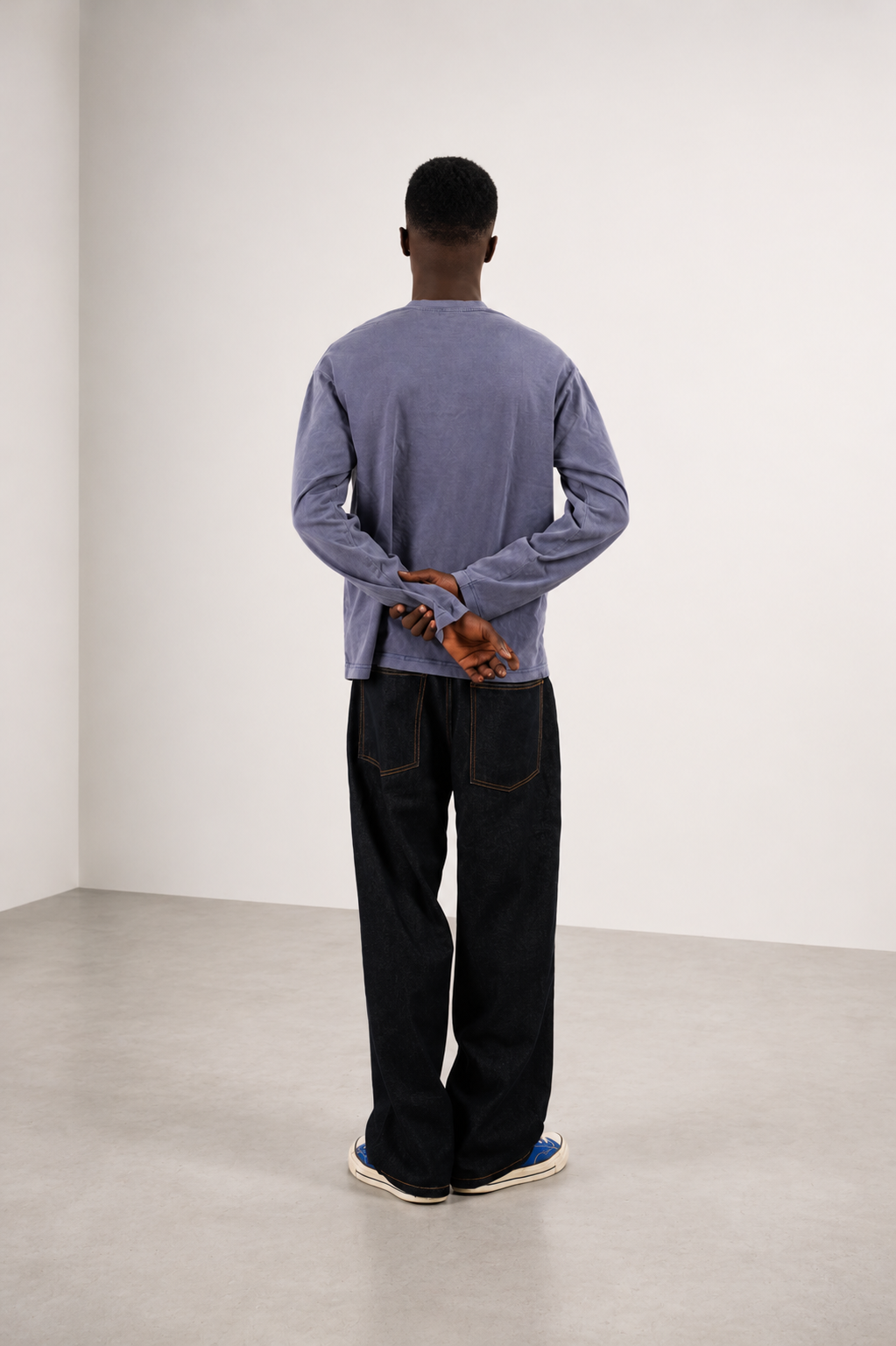 WASHED BLUE HENLEY TEE