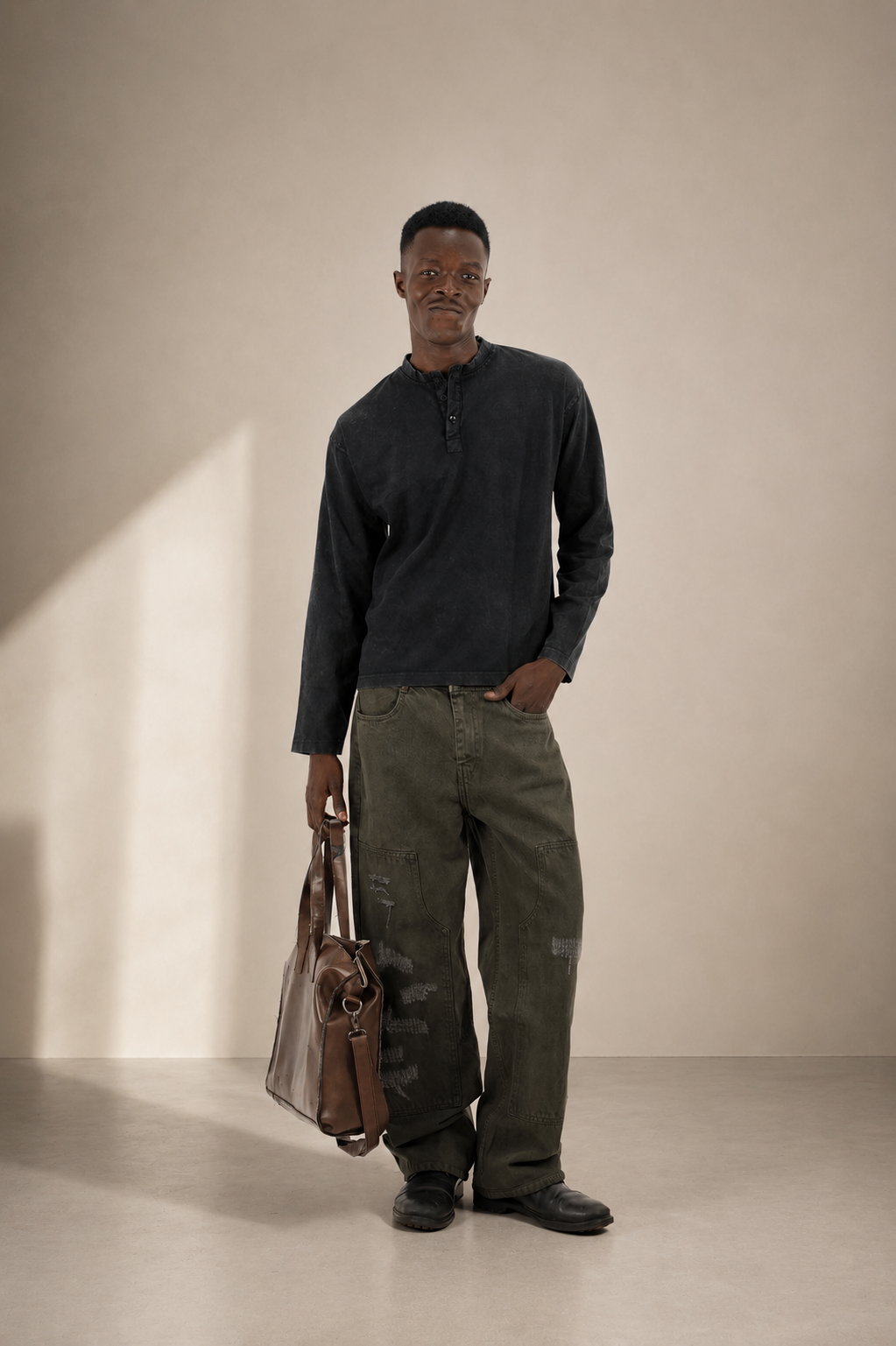 14 OZ DOUBLE KNEE BAGGY JEAN