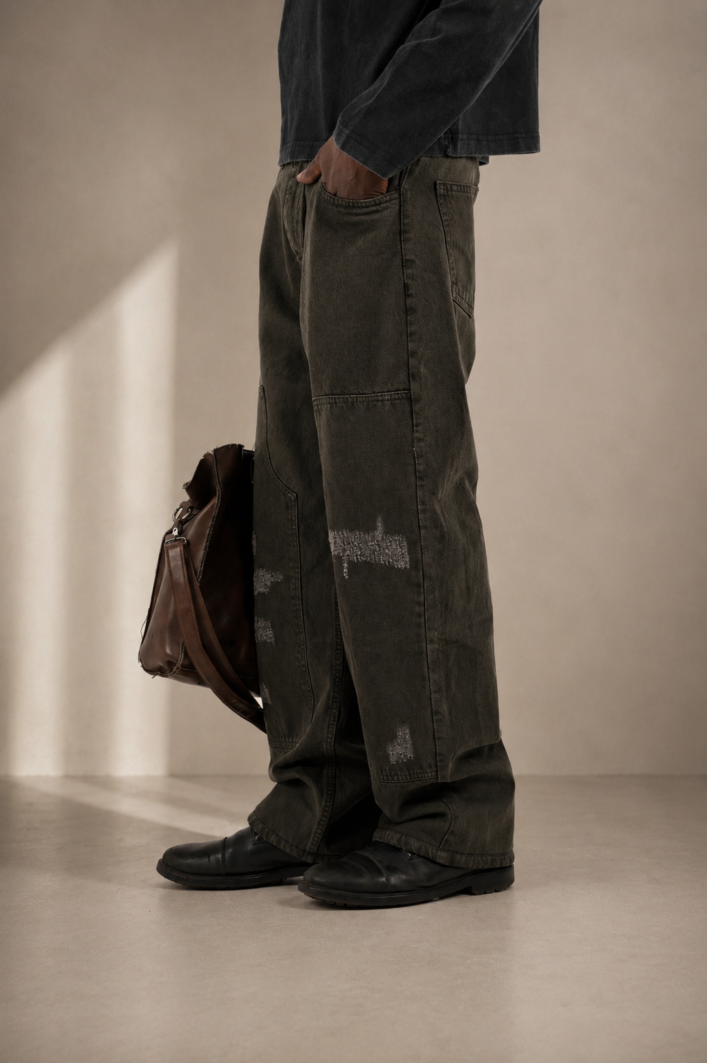 14 OZ DOUBLE KNEE BAGGY JEAN