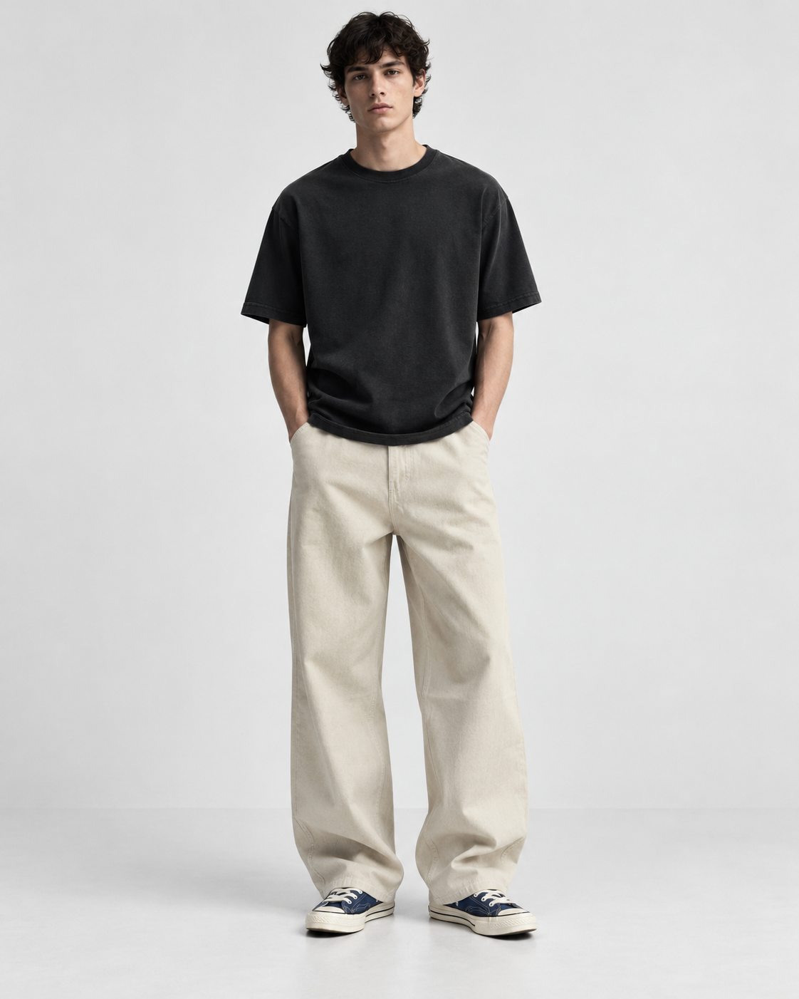 14OZ ECRU BAGGY JEAN