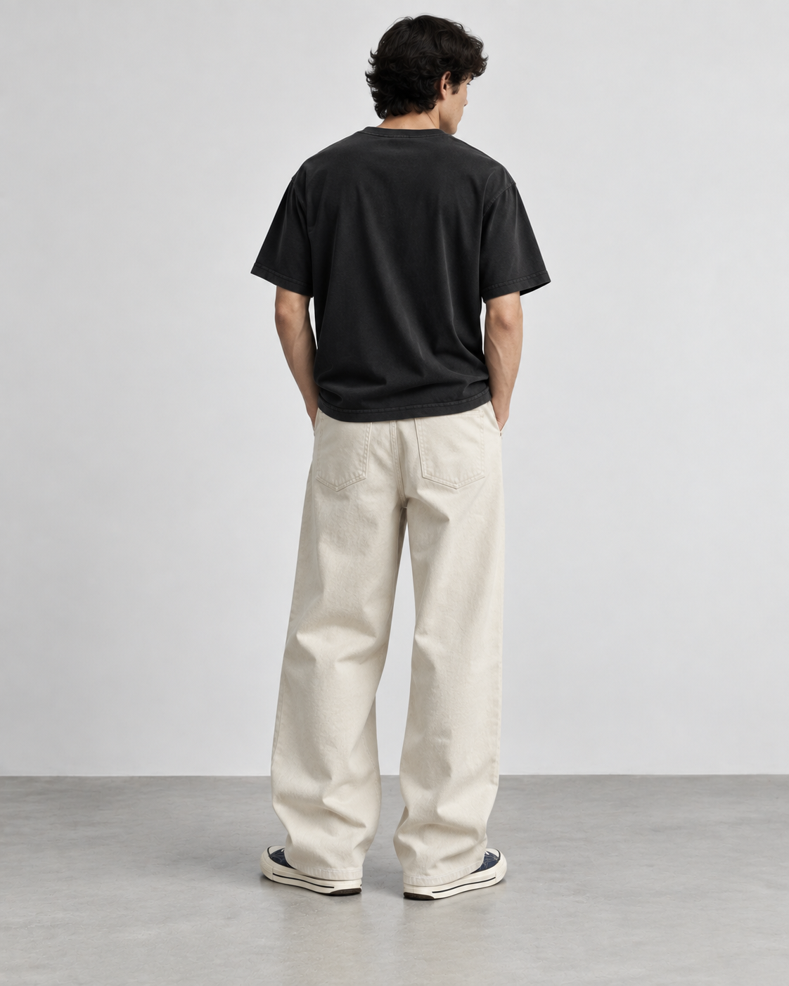 14OZ ECRU BAGGY JEAN