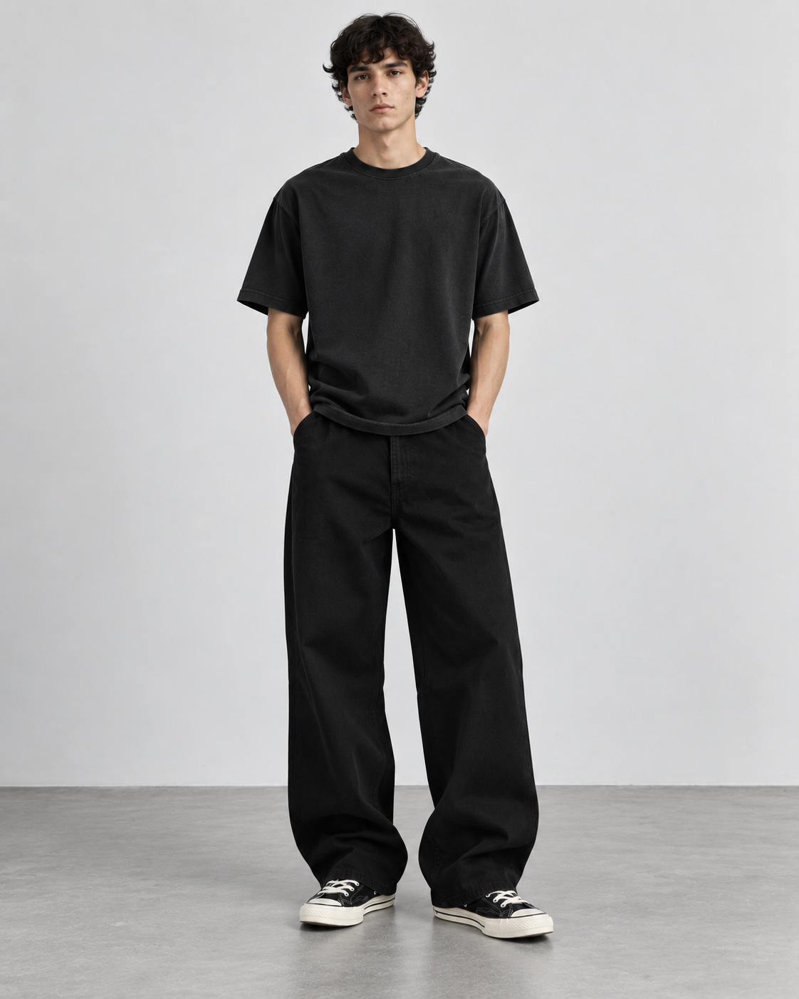 13OZ BAGGY BLACK JEAN