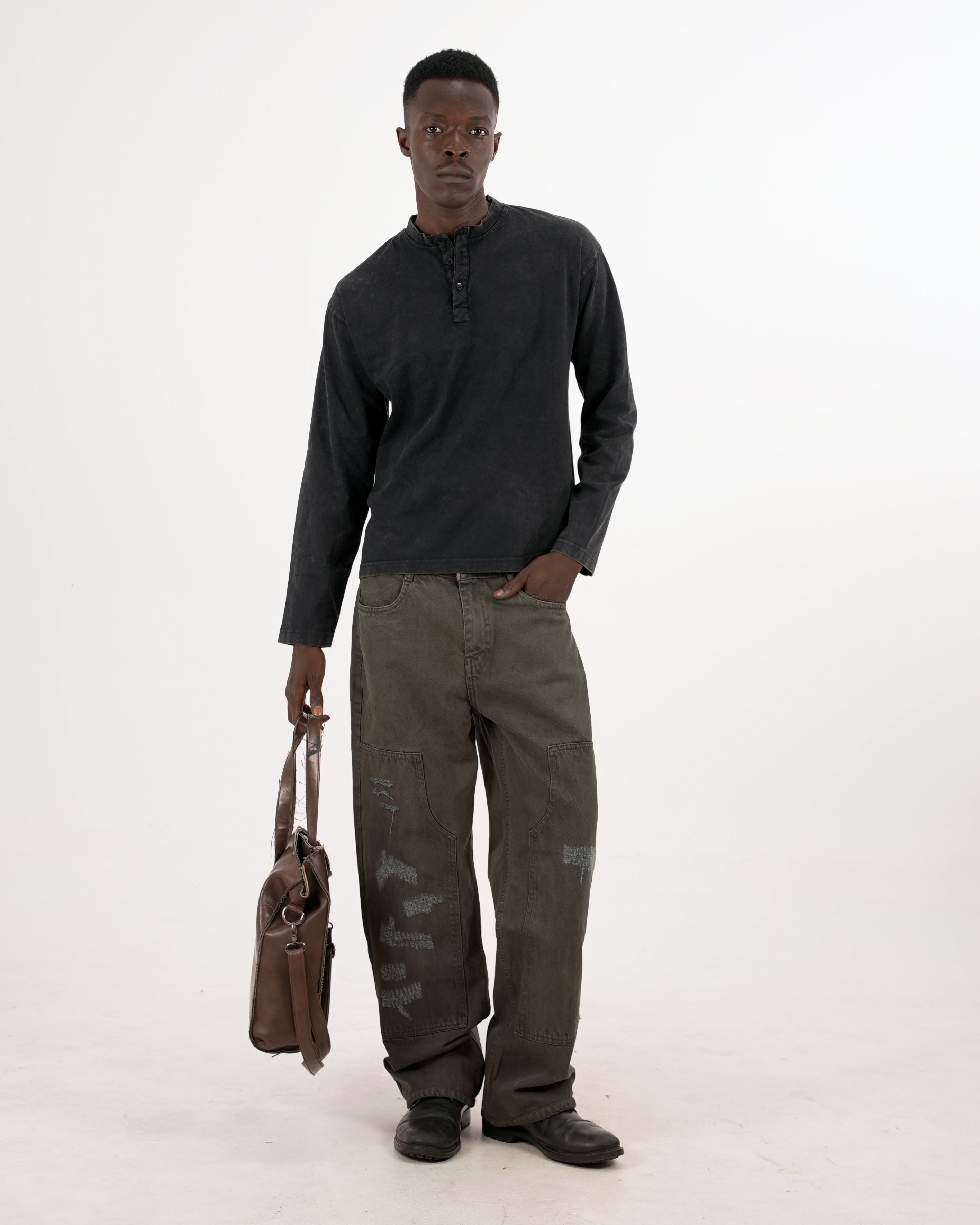 14 OZ DOUBLE KNEE BAGGY JEAN