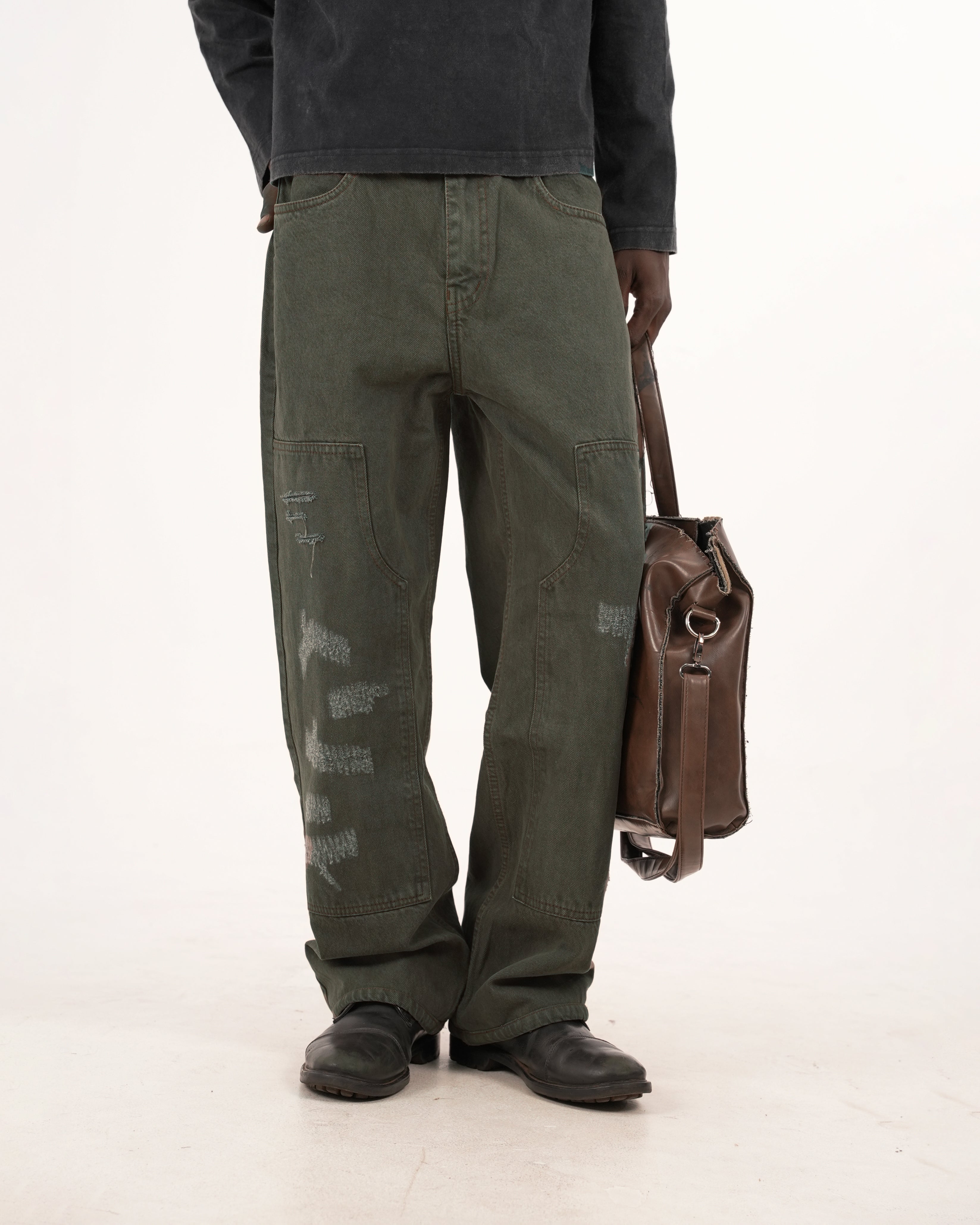 14 OZ DOUBLE KNEE BAGGY JEAN
