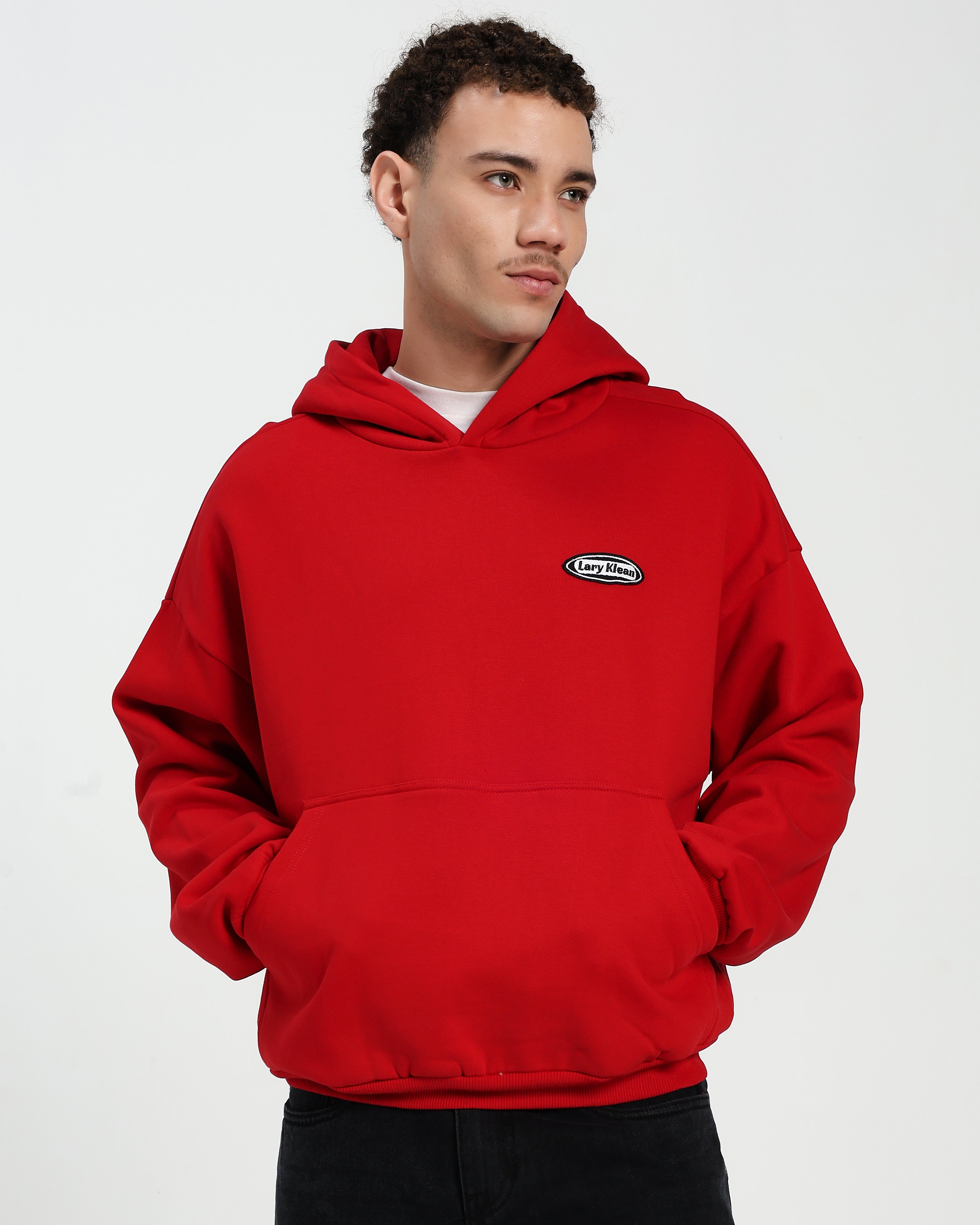 OVERSIZED FIT HOODIE - RED