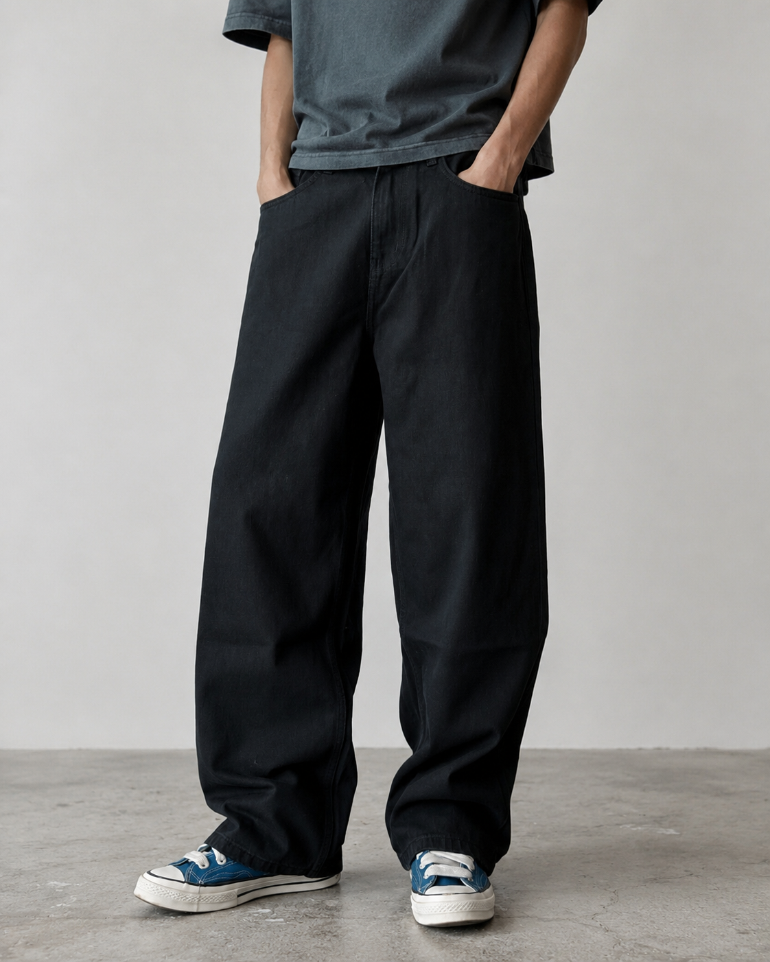 13OZ BAGGY BLACK JEAN