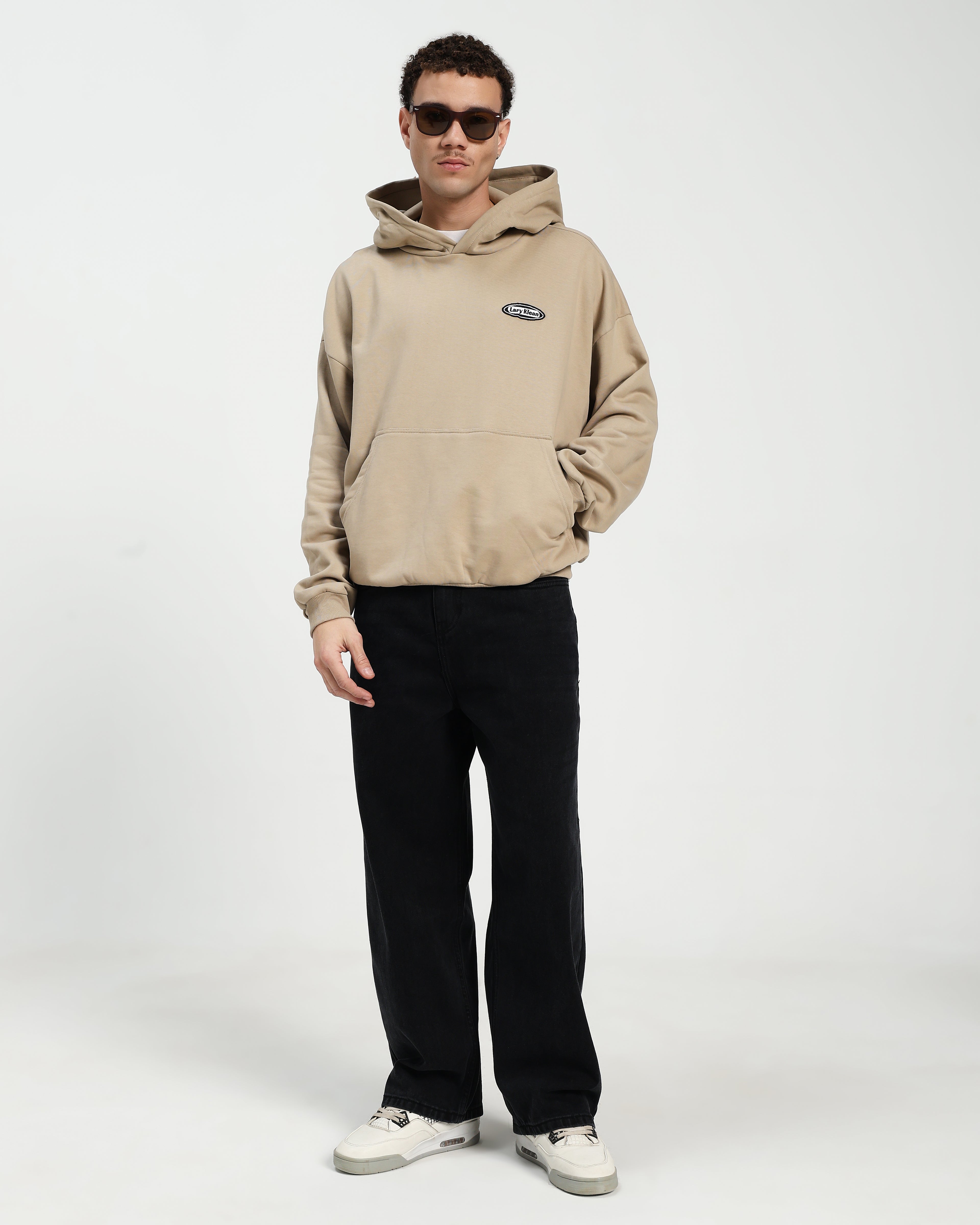 OVERSIZED FIT HOODIE - BEIGE