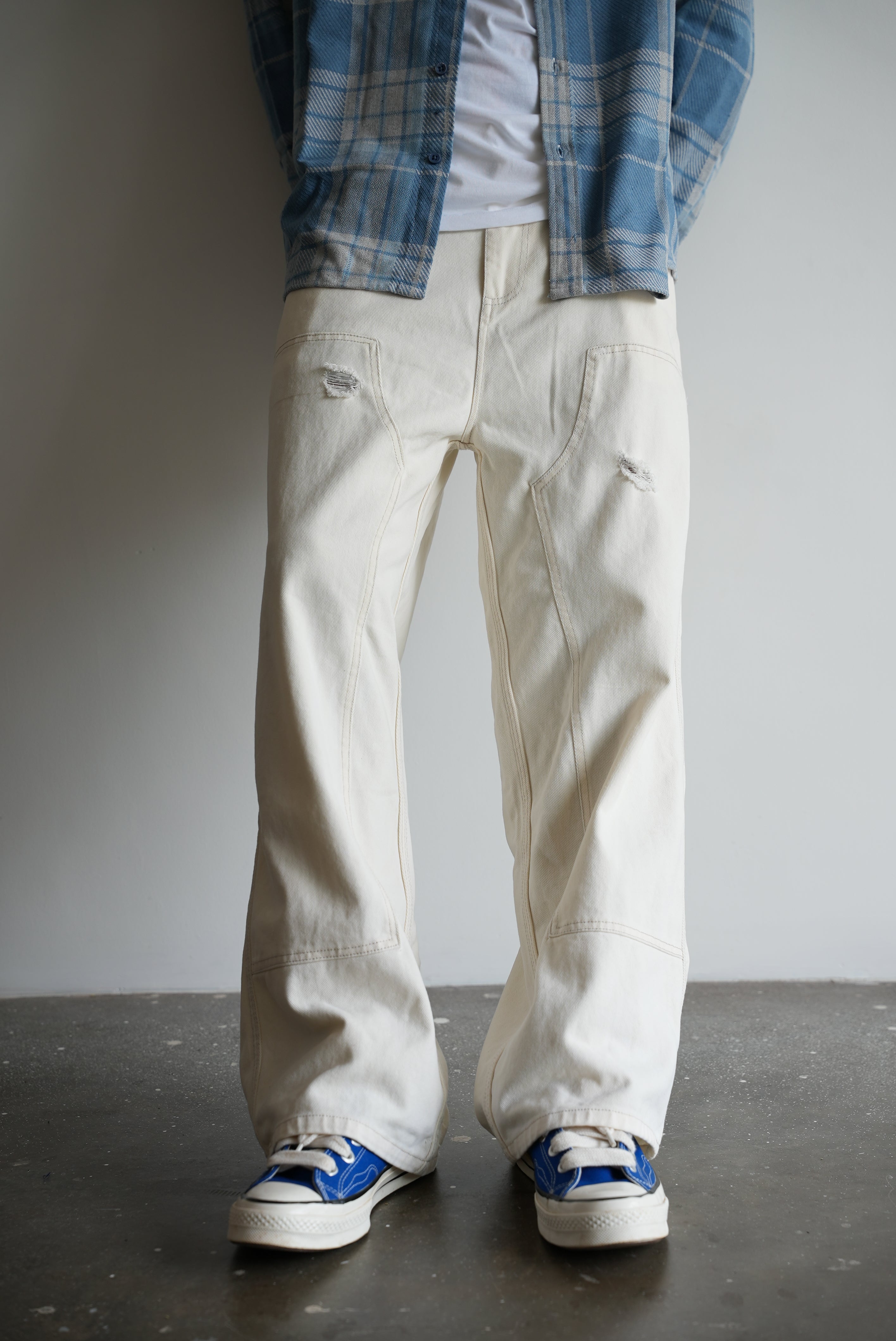 PAINTED WORKWEAR DRILL BAGGY PANTS