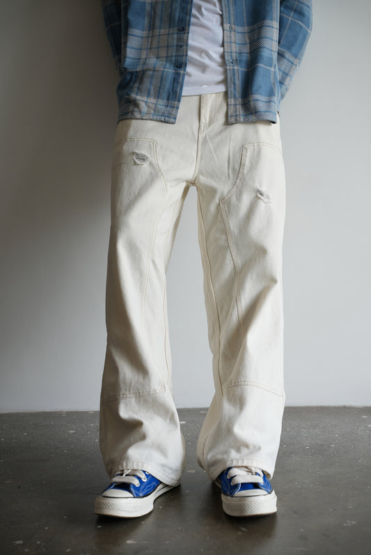 PAINTED WORKWEAR DRILL BAGGY PANTS