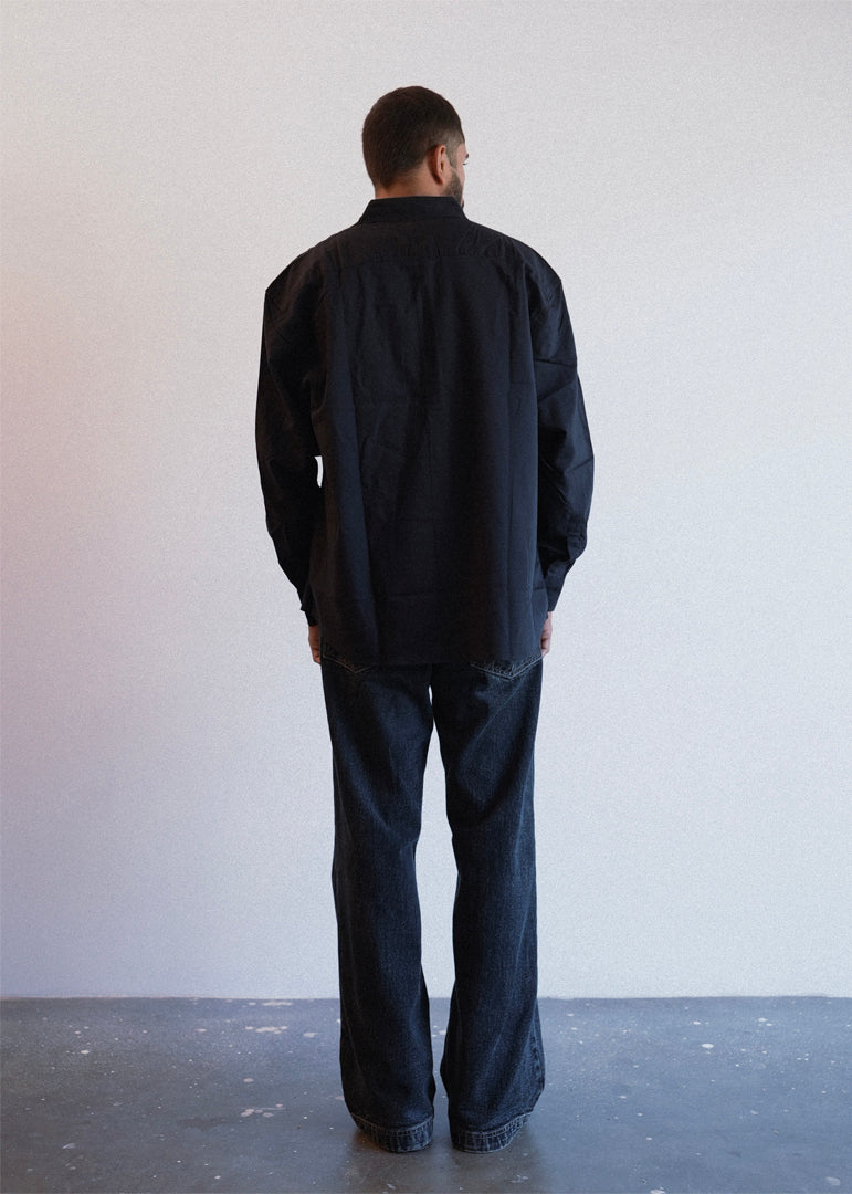 RELAXED FIT OXFORD SHIRT - BLACK