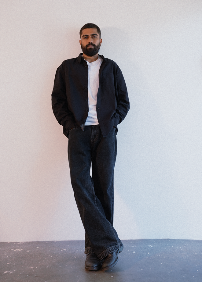 RELAXED FIT OXFORD SHIRT - BLACK