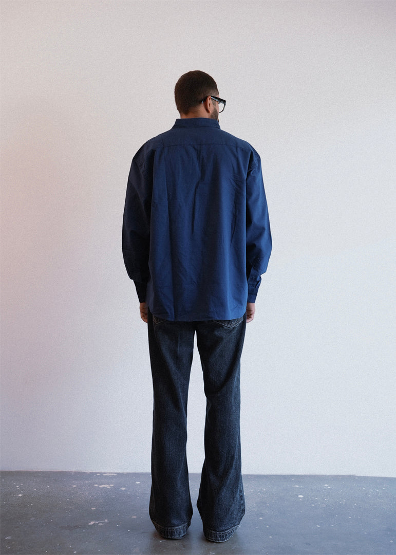 RELAXED FIT OXFORD SHIRT - NAVY BLUE