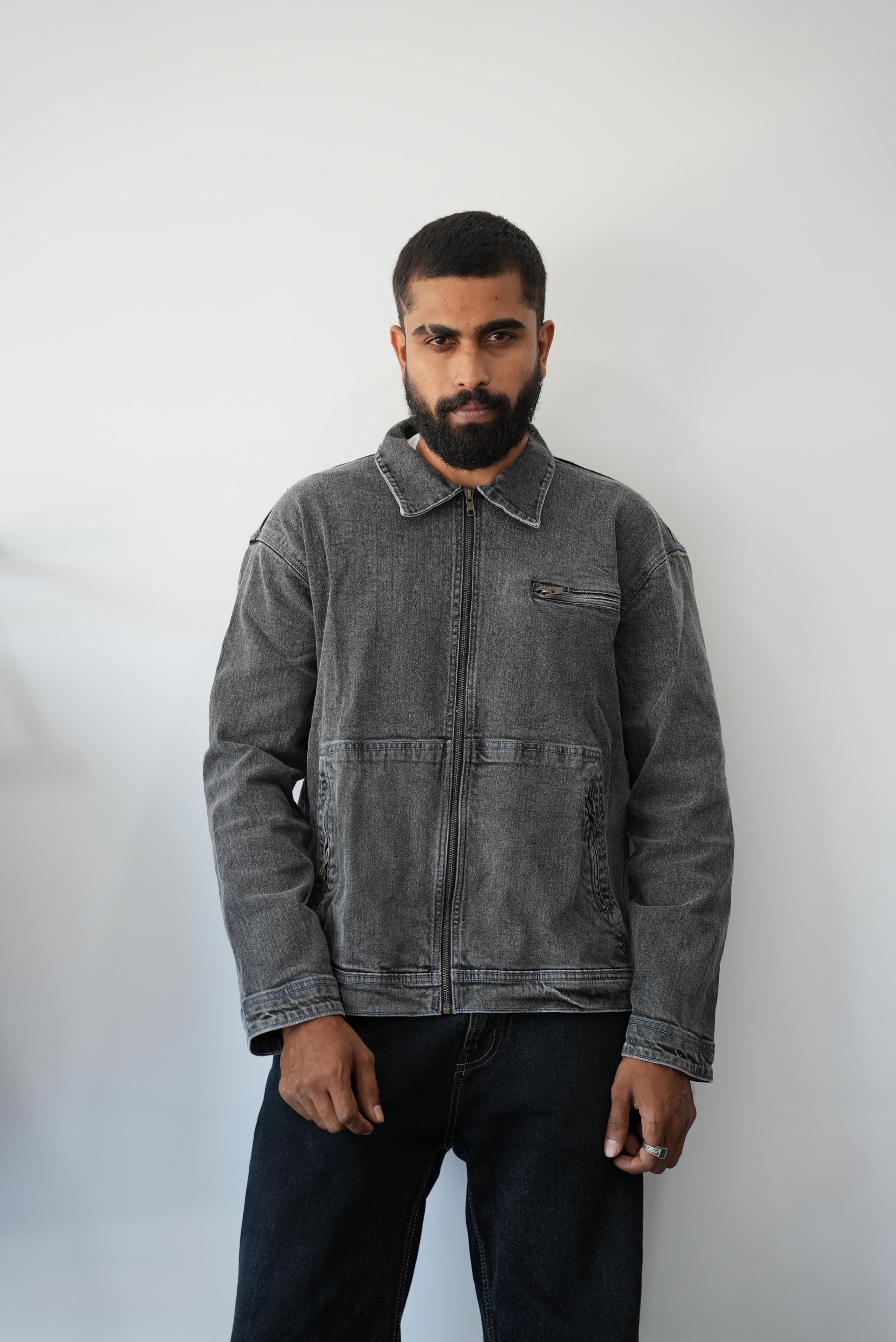 THE UTILITY DENIM JACKET - GREY