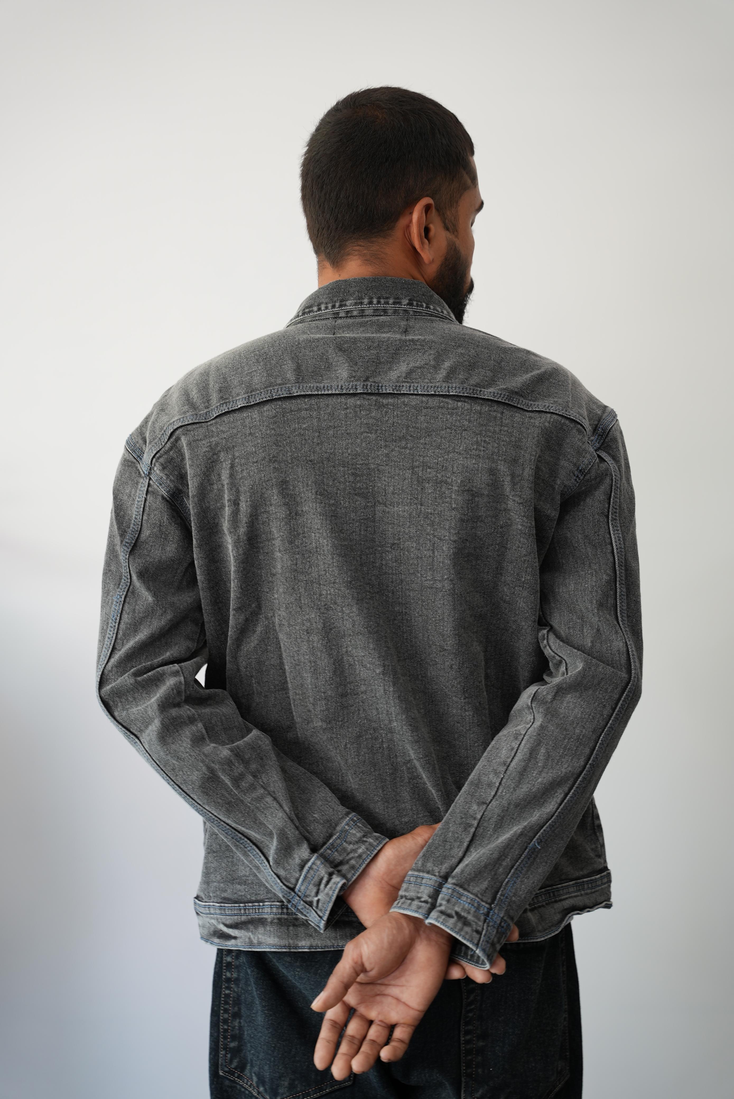 THE UTILITY DENIM JACKET - GREY