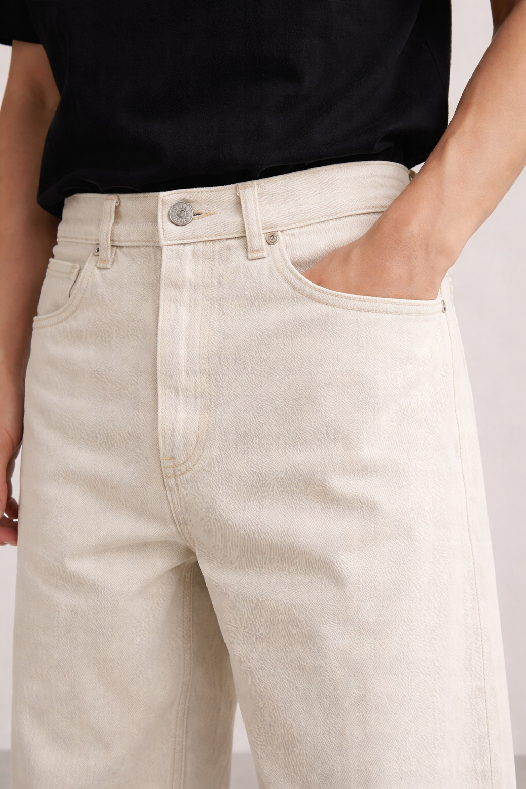 14 OZ ECRU LOOSE STRAIGHT FIT JEAN