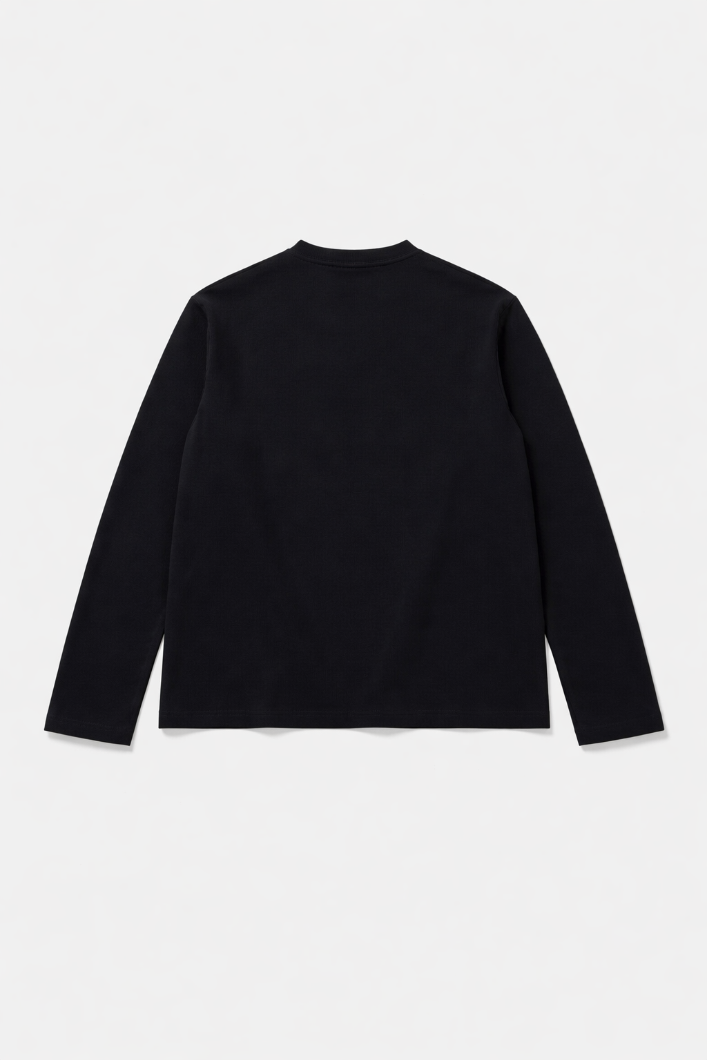 HENLEY WAFFLE LONG SLEEVE T-SHIRT - BLACK