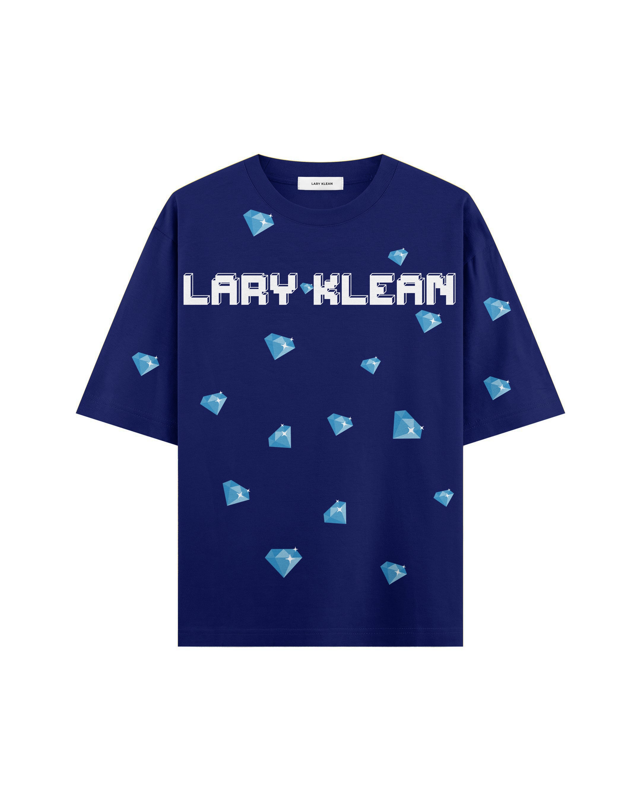 RARE GEM TEE Navy Blue - Oversized Cotton T-Shirt | LARY KLEAN