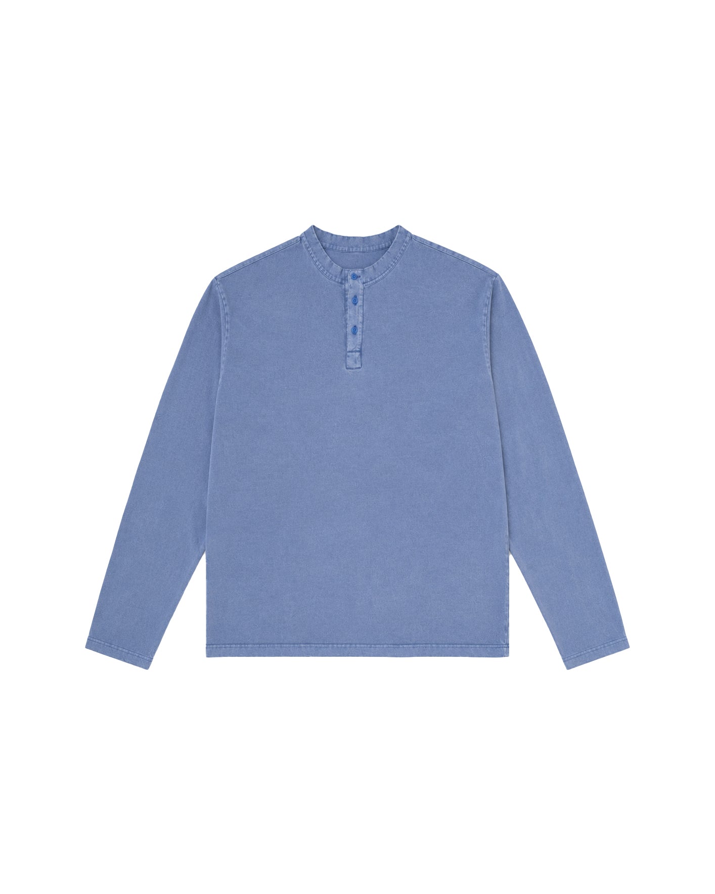 WASHED BLUE HENLEY TEE