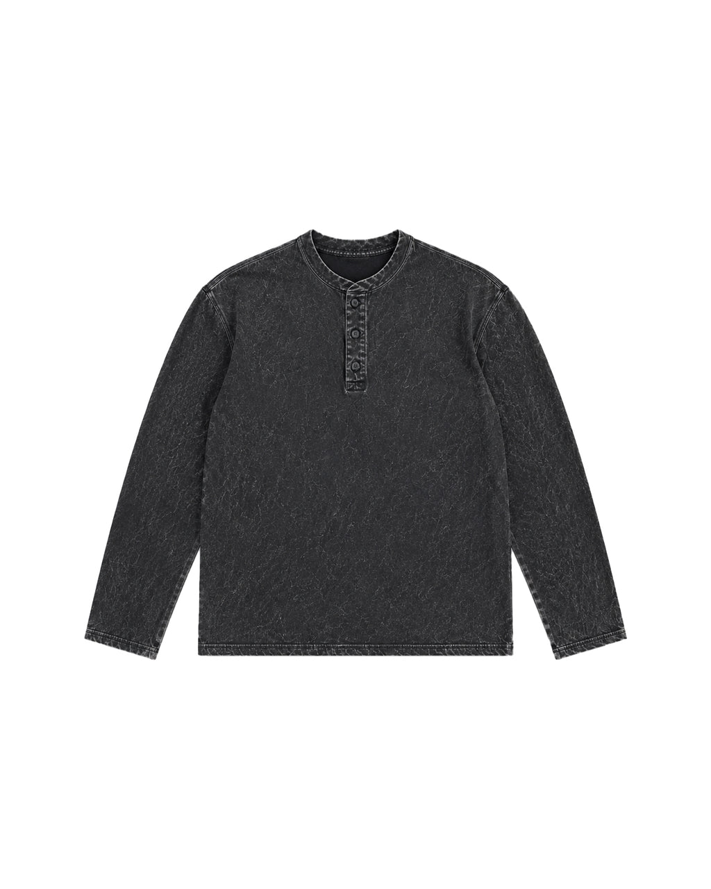 WASHED GREY HENLEY TEE