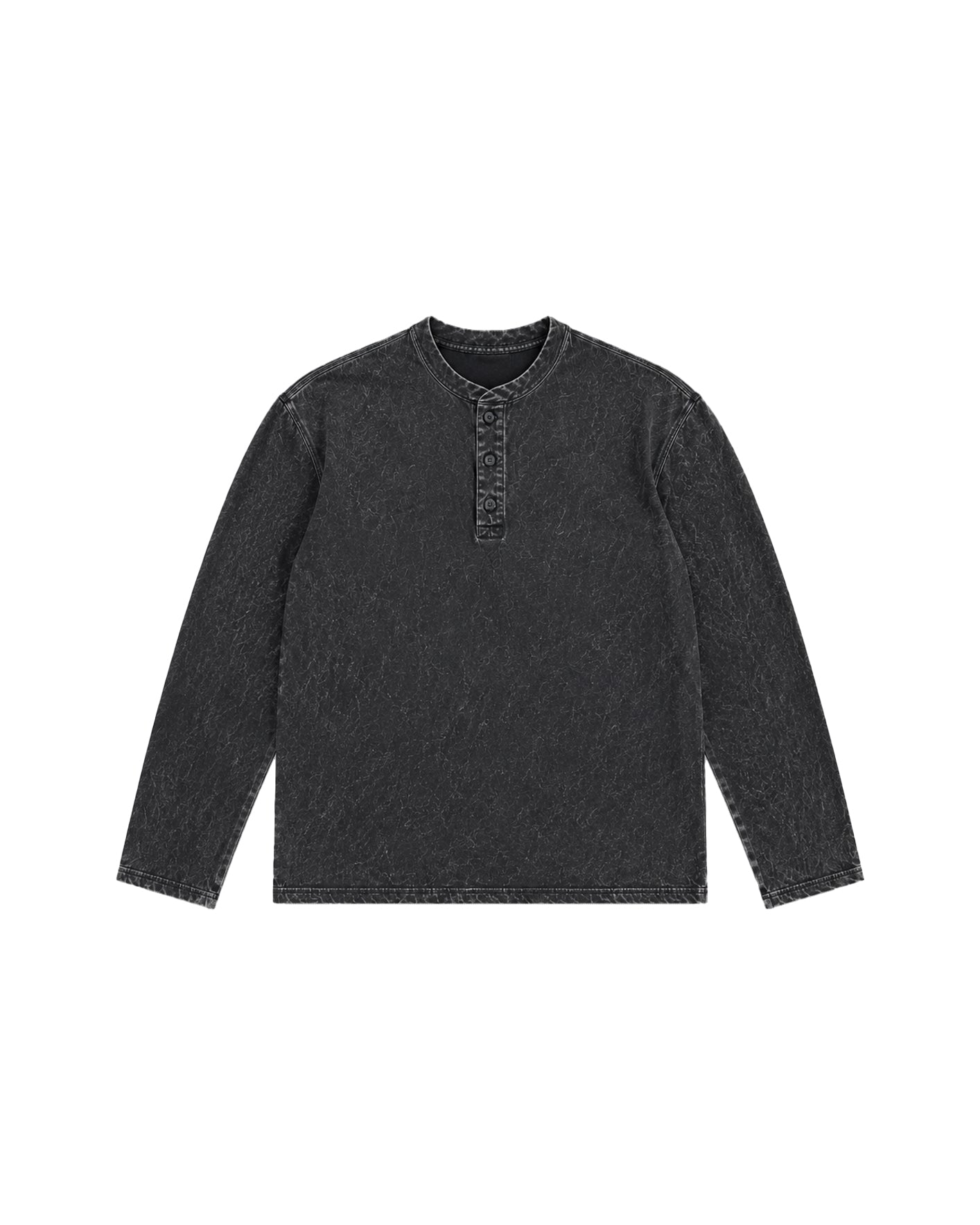 WASHED GREY HENLEY TEE