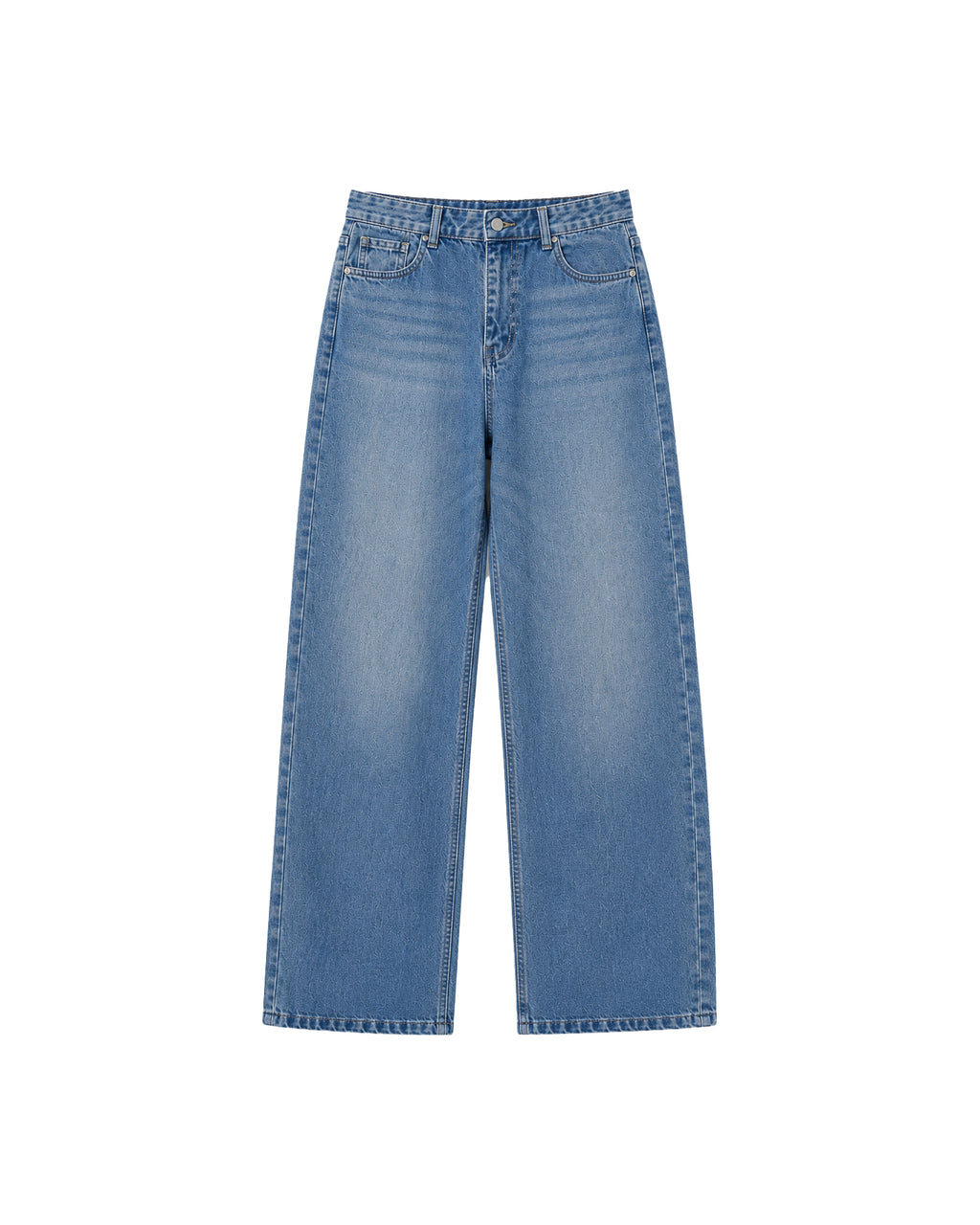 14 OZ MID INDIGO WASHED BAGGY FIT JEAN