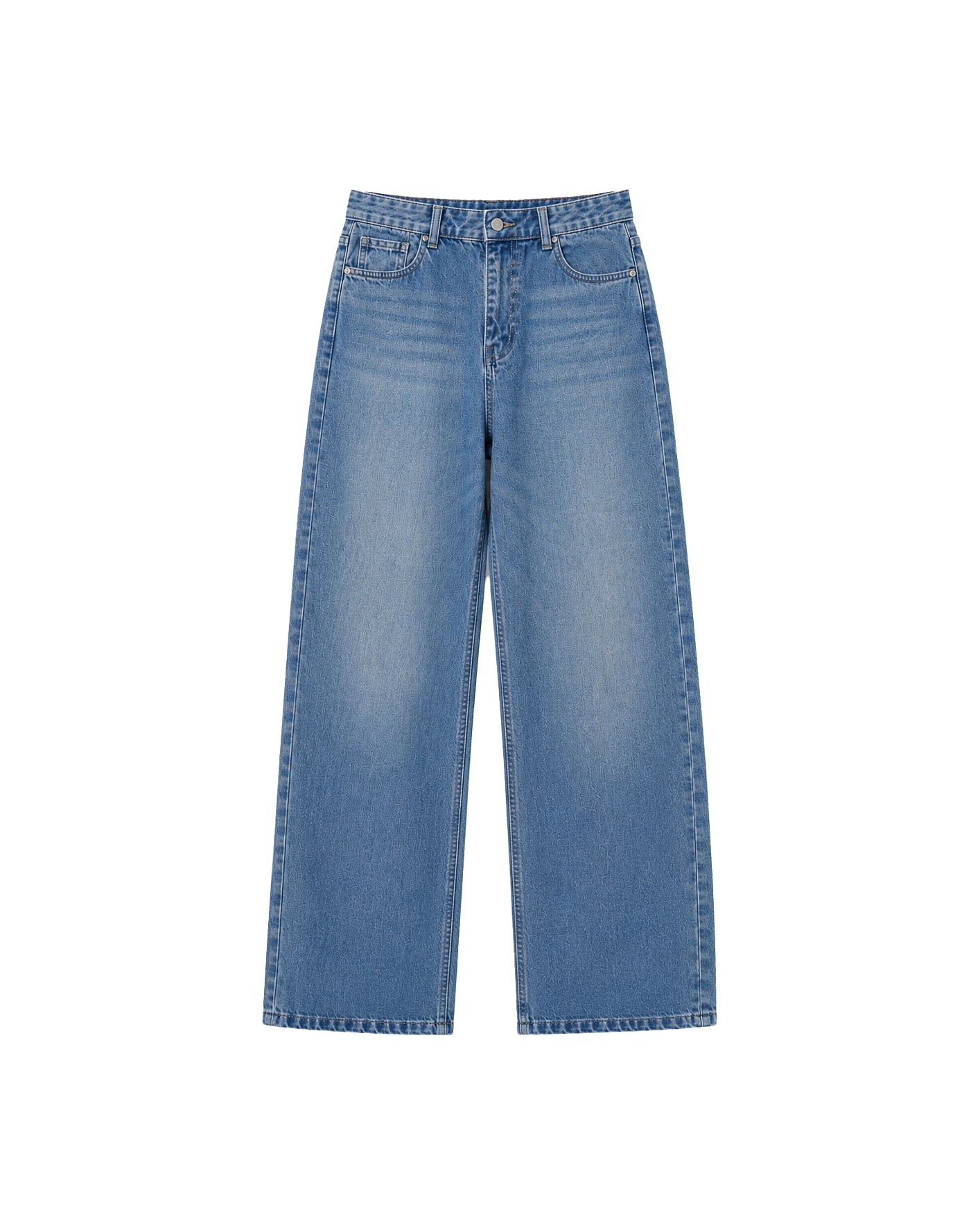 14 OZ MID INDIGO WASHED BAGGY FIT JEAN